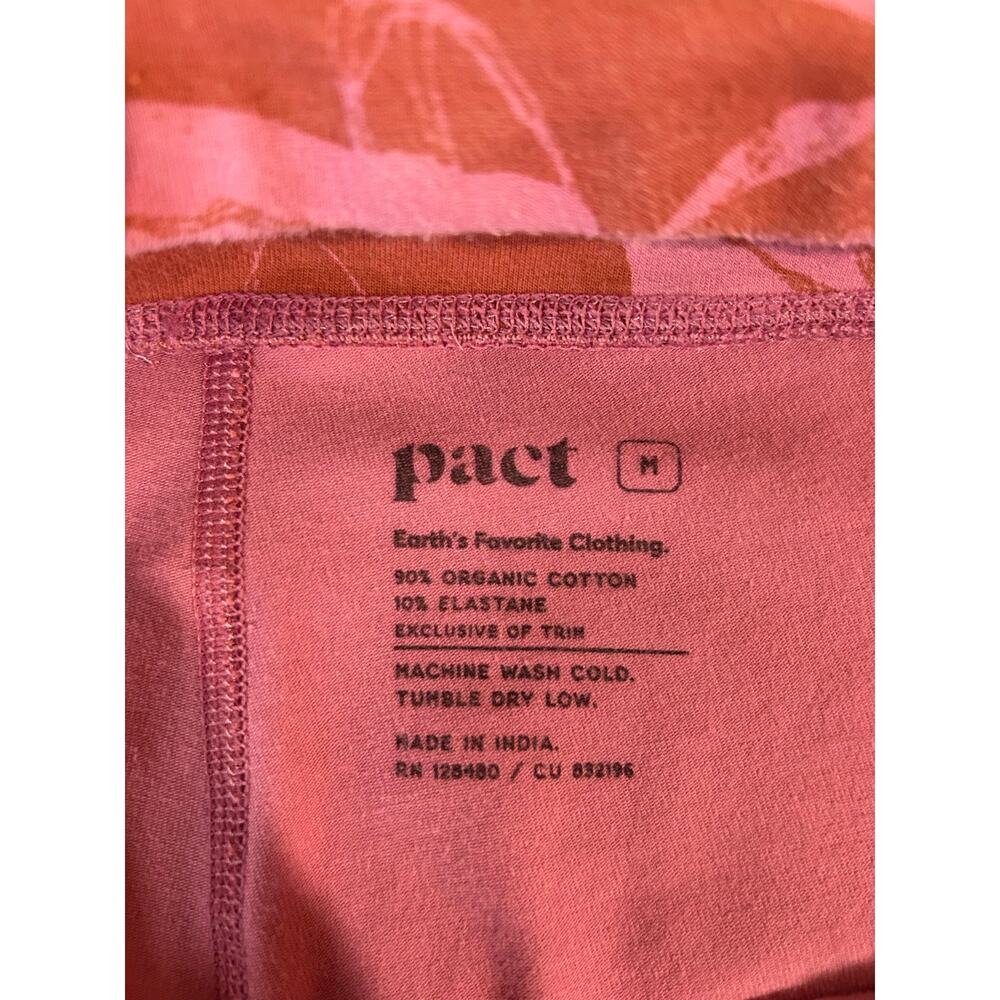 Pact leggings size M red pink floral pattern full length organic cotton - Picture 4 of 6